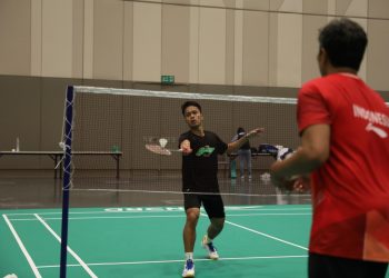 Tim Bulutangkis Indonesia Cicipi Latihan Perdana di Dubai Exhibition Centre