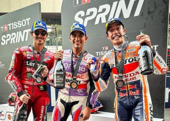 Jorge Martin Rajai Sprint Race MotoGP India, Marc Marquez Podium