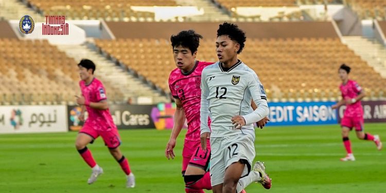 Pemain Timnas Indonesia U-17 saat melawan Korea Selatan U-17