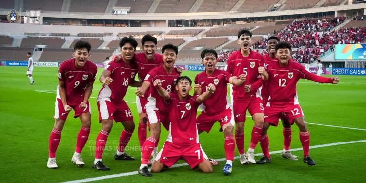 Selebrasi gol pemain Timnas Indonesia U-17