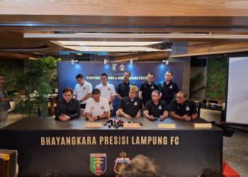 Jumpa pers Bhayangkara FC pindah ke Lampung