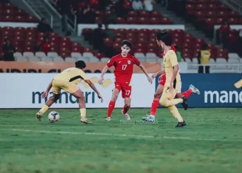 Timnas Indonesia U-23 saat melawan Malaysia U-23 di Piala AFF U-23 2025