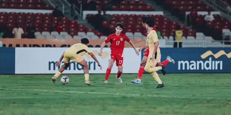 Timnas Indonesia U-23 saat melawan Malaysia U-23 di Piala AFF U-23 2025