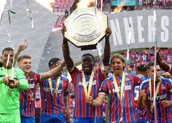 Skuad Crystal Palace lakukan selebrasi usai juara Community Shield