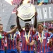 Skuad Crystal Palace lakukan selebrasi usai juara Community Shield