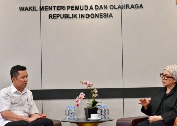 Wamenpora Taufik Hidayat dan Ketum Gimnastik Indonesia Ita Yuliati