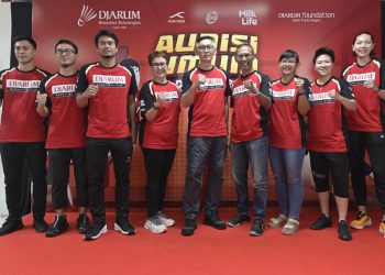 Konferensi pers Audisi Umum PB Djarum 2025 di GOR Djarum Jati, Kudus, Jawa Tengah, pada 9 September 2025
