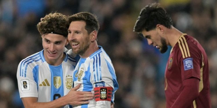 Lionel Messi saat melawan Venezuela