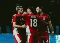 Selebrasi pemain Timnas Indonesia saat melawan Chinese Taipei