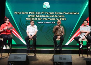 Jumpa pers PBSI jalin kerja sama dengan PT Perada Swara Productions