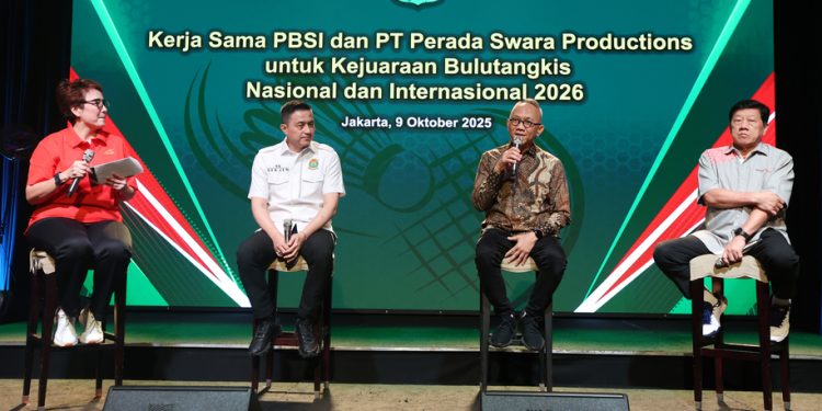 Jumpa pers PBSI jalin kerja sama dengan PT Perada Swara Productions