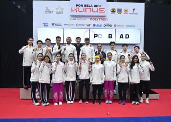 Atlet Wushu DKI Jakarta di PON Bela Diri Kudus 2025