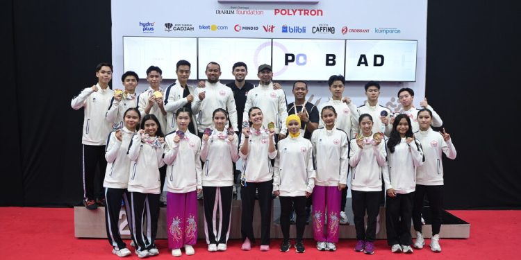 Atlet Wushu DKI Jakarta di PON Bela Diri Kudus 2025